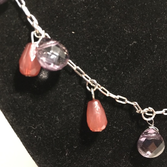 Banana Republic Faceted Glass Silvertone Necklace - Picture 4 of 5